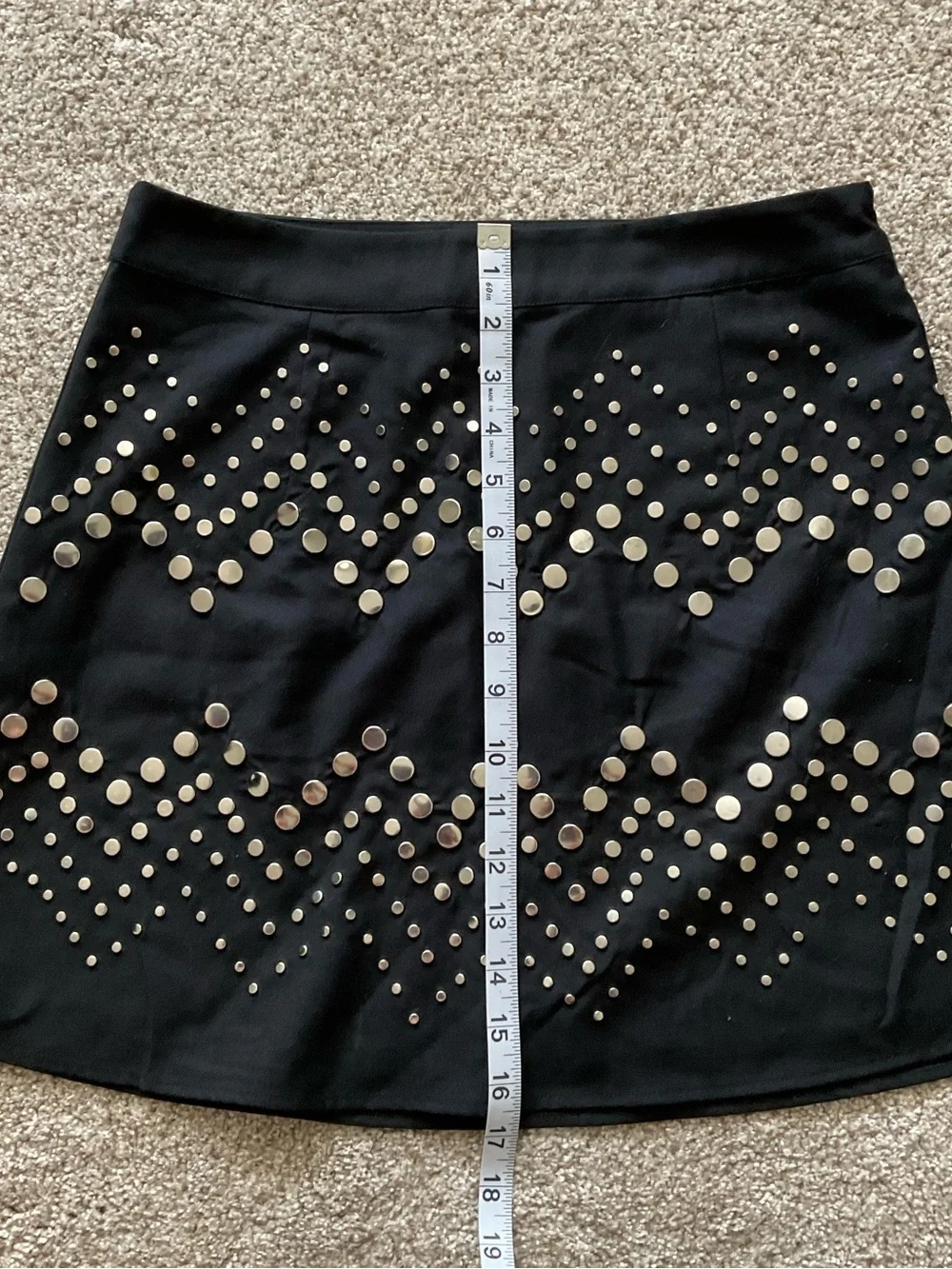 Aqua Black A-Line Skirt with Silver Studs - Picture 6 of 7